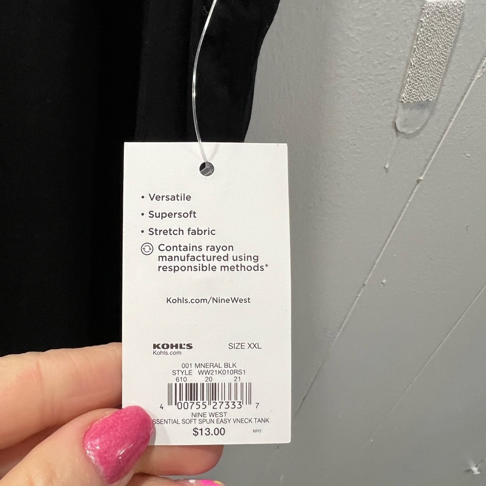 NWT Nine West|Black Tank Top|Size XXL - Picture 3 of 7